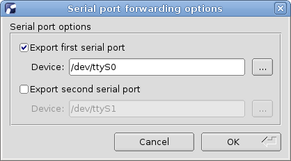 Serial port selection interface